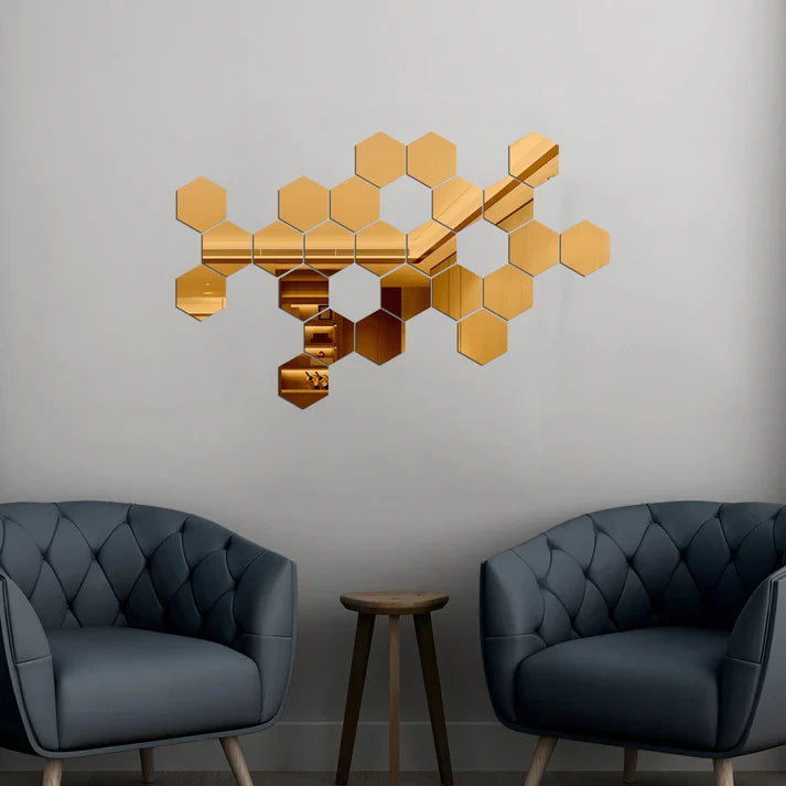 Espelhos Hexagonais para Decorar